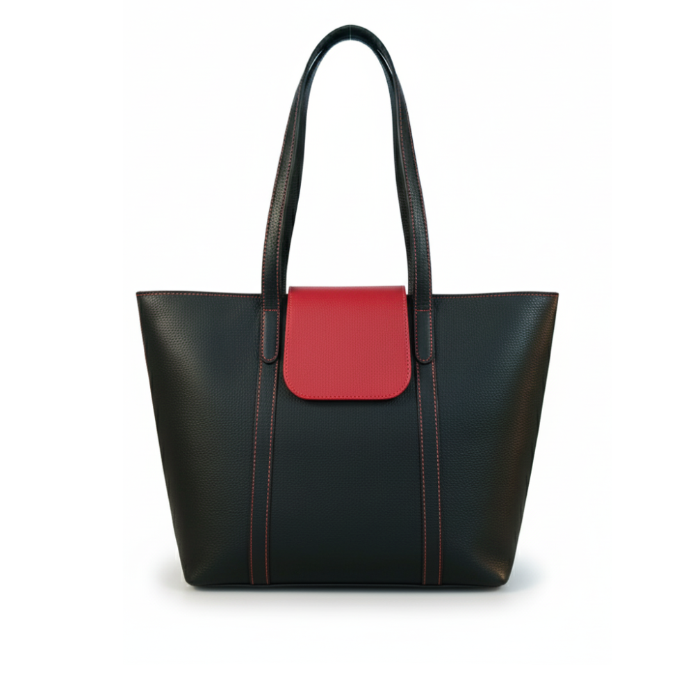 Black Leather Handbag for Women | Full-Grain Cowhide Tote Bag|Valentine’s Gift