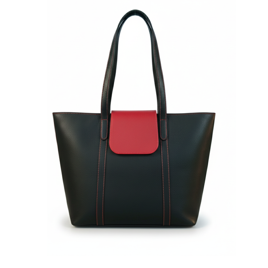 Black Leather Handbag for Women | Full-Grain Cowhide Tote Bag|Valentine’s Gift