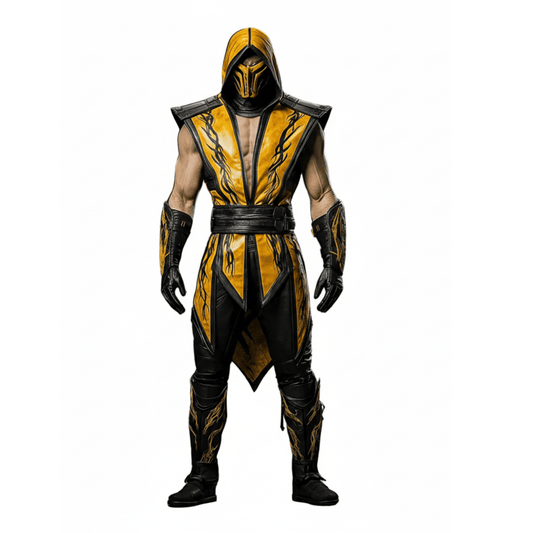 Scorpion Mortal Kombat Costume - Ninja Fighter Suit Cosplay