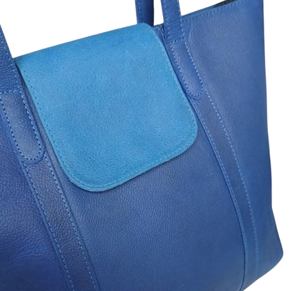Navy Leather Tote Bag for Women’s  | Full-Grain Cowhide Handbag