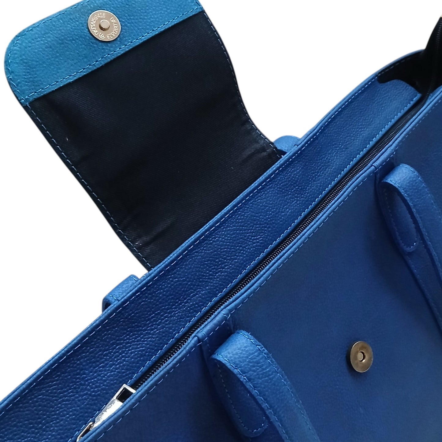 Navy Leather Tote Bag for Women’s  | Full-Grain Cowhide Handbag