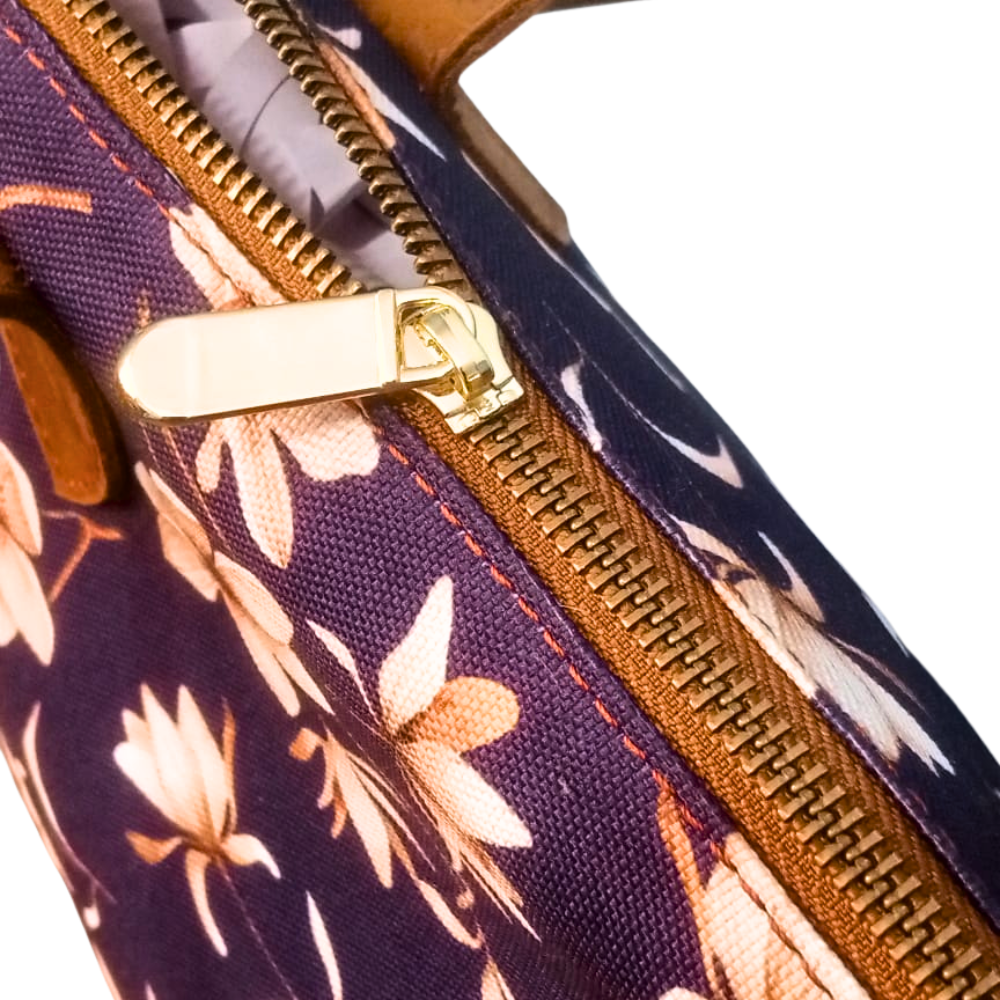 Women’s Luxurious Printed Canvas & Leather Tote bag | Full-Grain Cowhide Handbag
