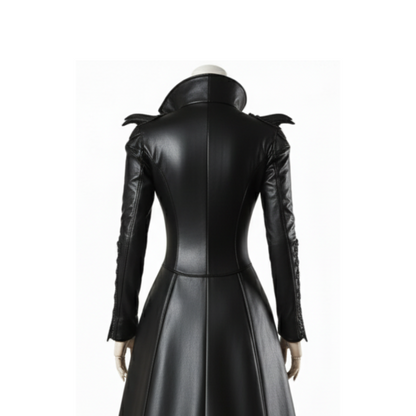 The Bloodthorn Queen - Handmade Leather Gothic Vampire Queen Dress – Fantasy Leather Bodice Long Coat - Evil Queen Cosplay -Ren Faire Outfit