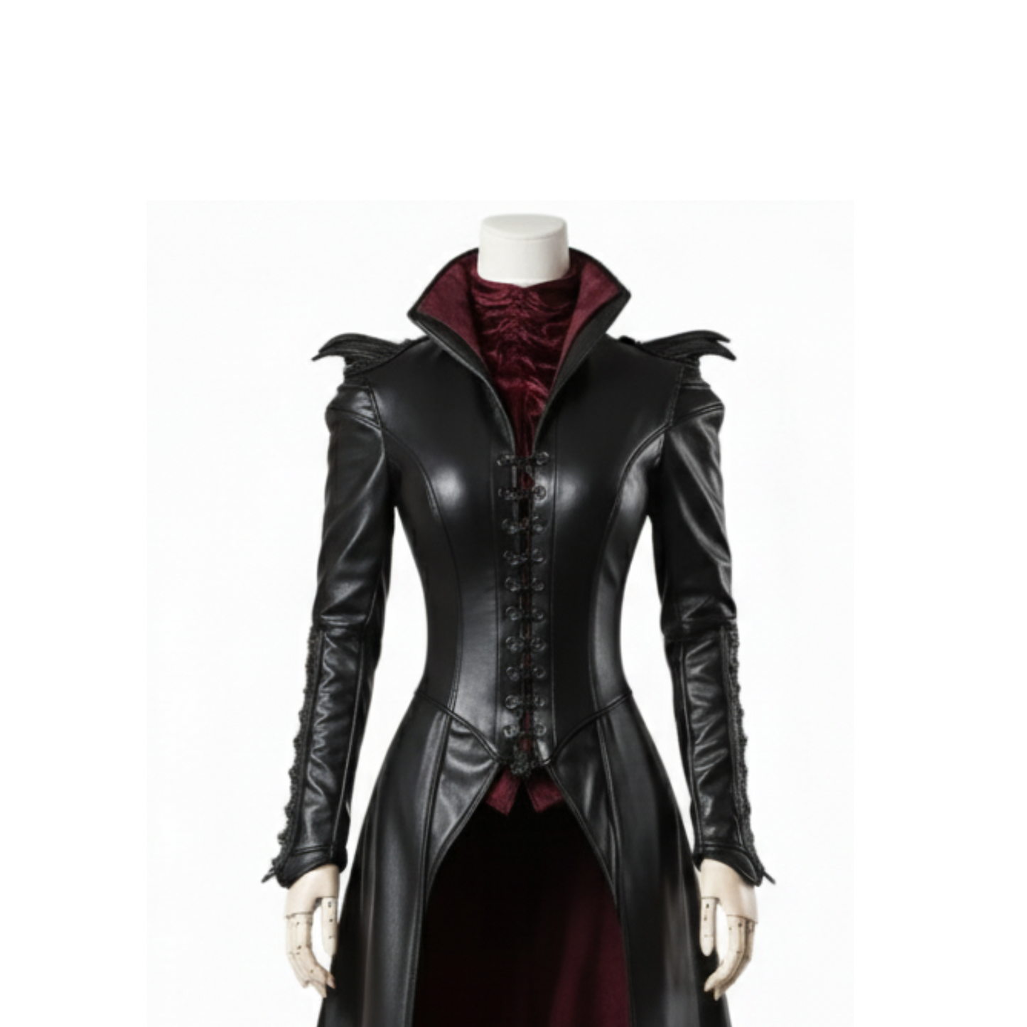 The Bloodthorn Queen - Handmade Leather Gothic Vampire Queen Dress – Fantasy Leather Bodice Long Coat - Evil Queen Cosplay -Ren Faire Outfit