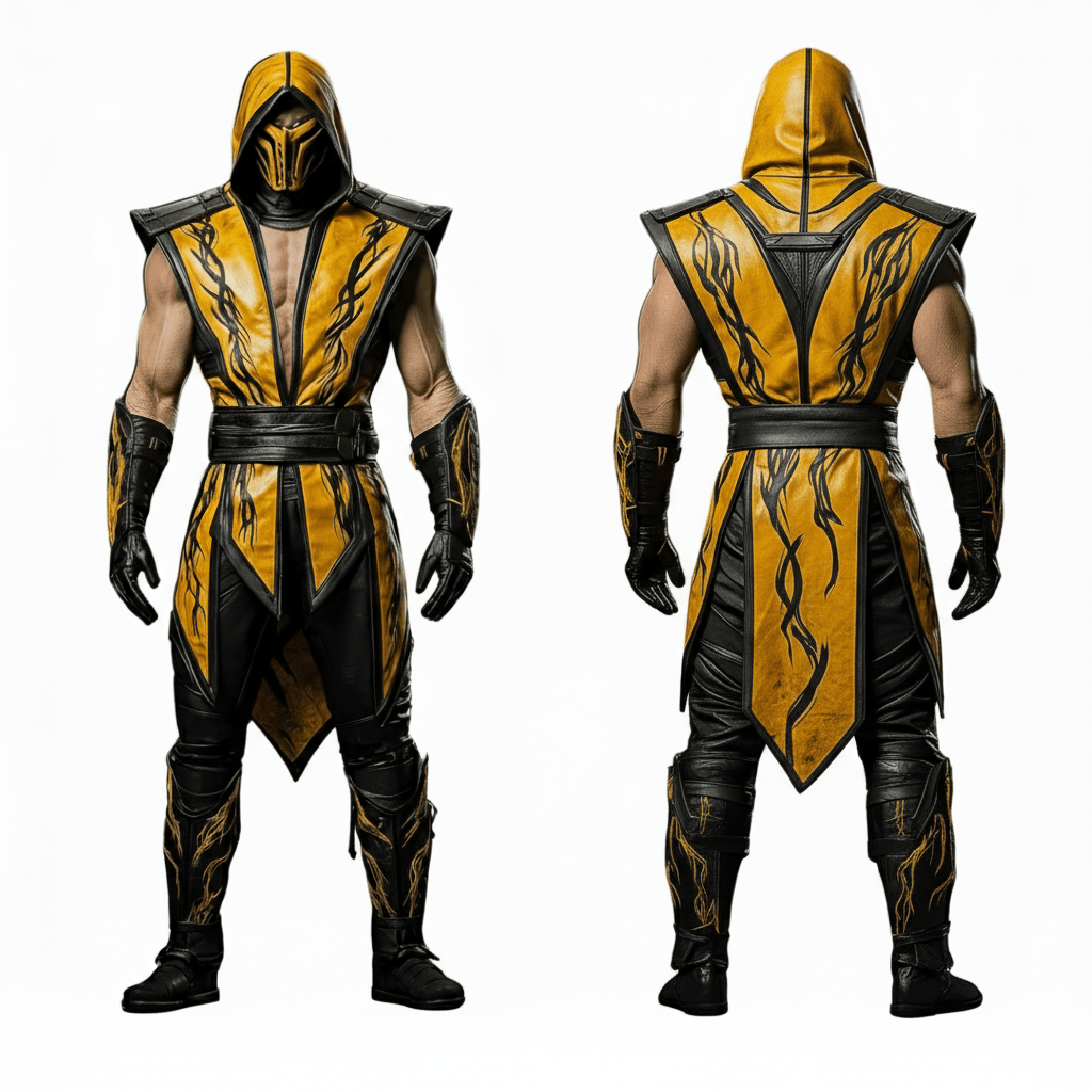 Scorpion Mortal Kombat Costume - Ninja Fighter Suit Cosplay