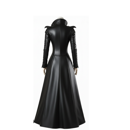The Bloodthorn Queen - Handmade Leather Gothic Vampire Queen Dress – Fantasy Leather Bodice Long Coat - Evil Queen Cosplay -Ren Faire Outfit