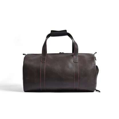 Choco Leather Duffel Bag | Premium Pull-Up Weekender & Travel Bag