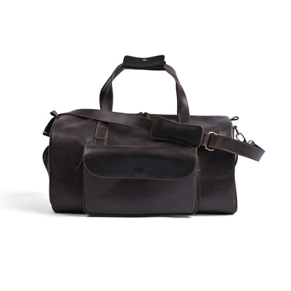Choco Leather Duffel Bag | Premium Pull-Up Weekender & Travel Bag