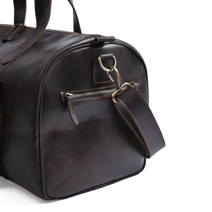 Choco Leather Duffel Bag | Premium Pull-Up Weekender & Travel Bag