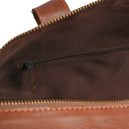 Camel Brown Premium Pull-Up Leather Duffle Bag Weekender Bag | Full-Grain Cowhide