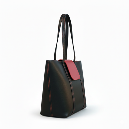 Black Leather Handbag for Women | Full-Grain Cowhide Tote Bag|Valentine’s Gift