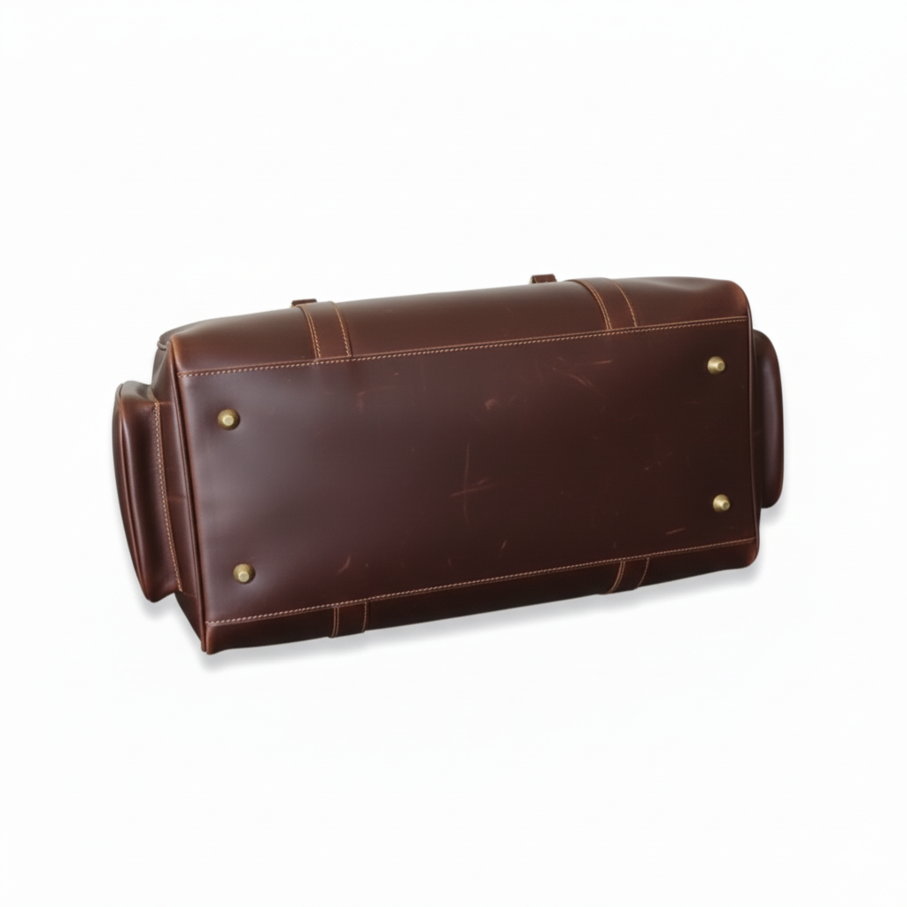 Premium Dark Brown Leather Duffel Bag Travel & Weekender Bag