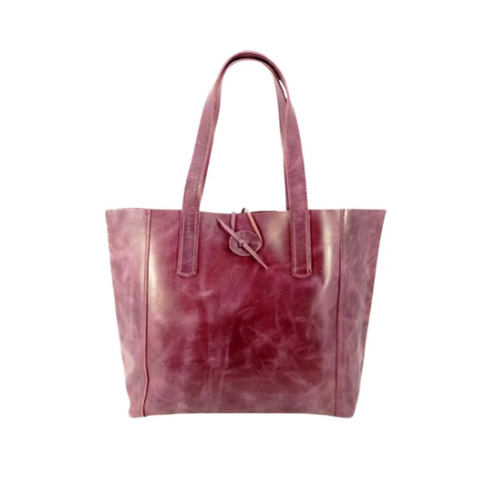 Leather Tote Bag for Women – Purple Full-Grain Cowhide Handbag | Elegant & Spacious