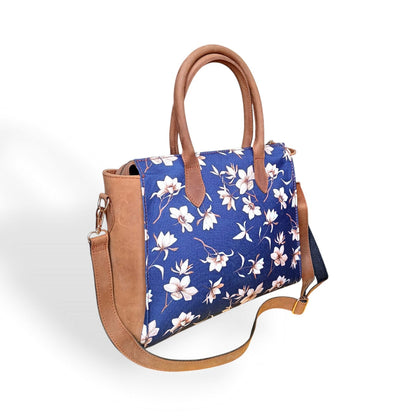 Women’s Luxurious Printed Canvas & Leather Tote bag | Full-Grain Cowhide Handbag