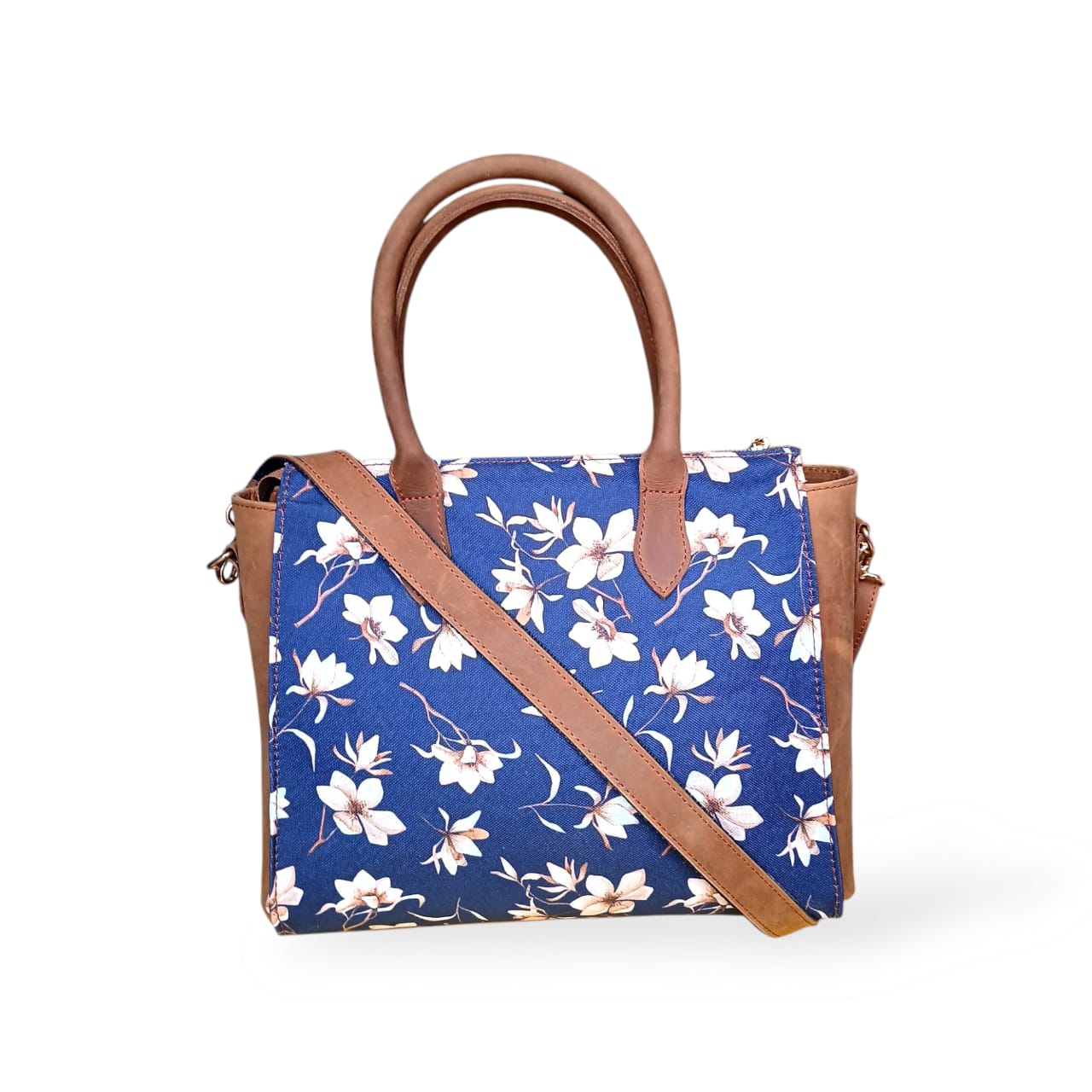 Women’s Luxurious Printed Canvas & Leather Tote bag | Full-Grain Cowhide Handbag