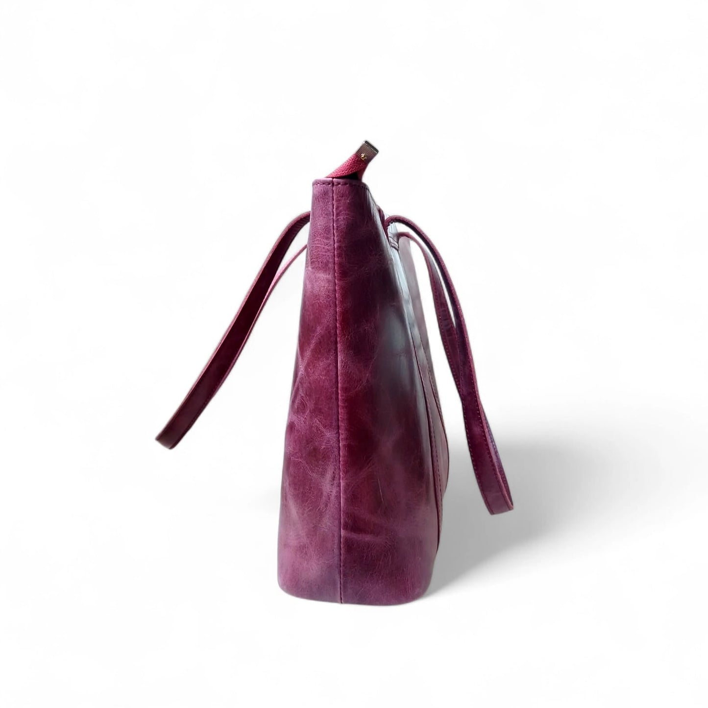Purple Leather Handbag for Women | Cow Pullup Tote Bag