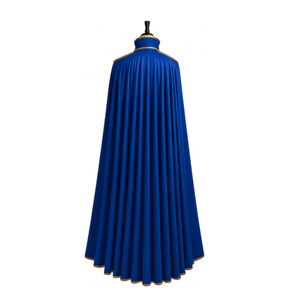 Handmade Blue & Red Leather Cloak with Vest: Medieval LARP Costume