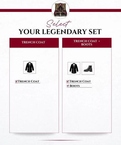 Bloodmoon Oracle – Gothic Vampire Trench Coat for LARP, Halloween, Cosplay - Dark Fantasy Witch Outerwear