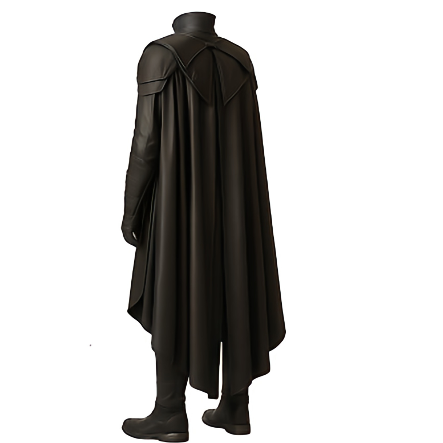 Dark Vanguard – Medieval Warrior Costume Set - Black Leather Cloak with Vest for Halloween - LARP Cosplay & Event Suit