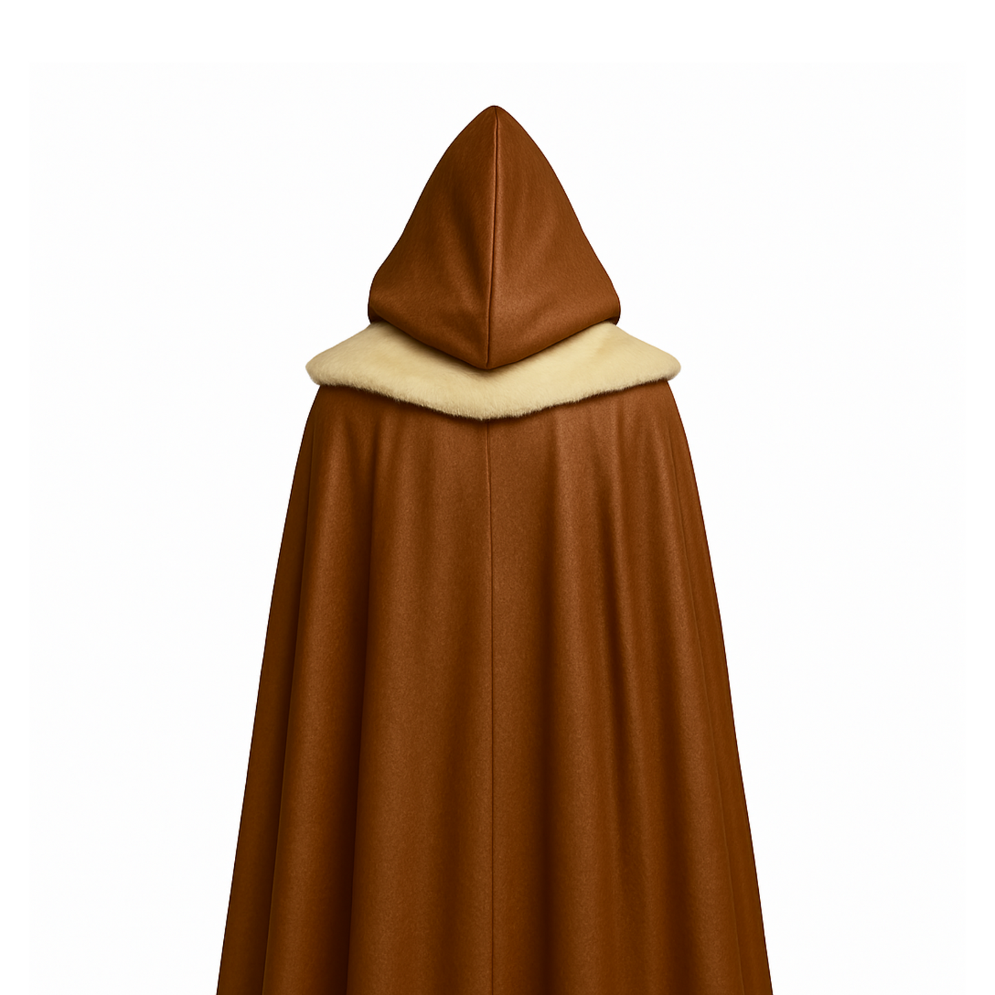 Frostland Tracker Fur Cloak Costume Set - Brown Medieval Hooded Cloak - Leather Medieval Cloak with Vest For Cosplay - LARP & Cosplay Outfit