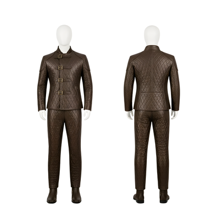 Handmade Brown Quilted Leather Jerkin with Matching Pants – Renaissance Leather Outfit – Medieval LARP Costume