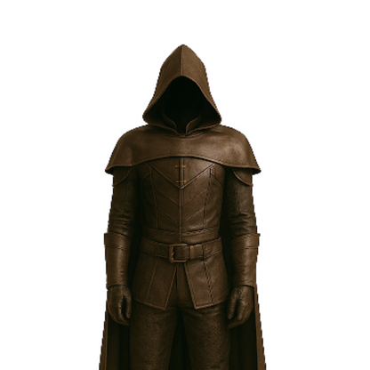 Handmade Leather Assassin Costume: Hooded Cloak, LARP Renaissance Faire