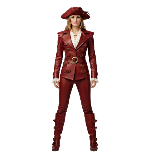 Handmade Leather Renaissance Pirate Costume – Buccaneer Cosplay Outfit for LARP, Fantasy & Medieval