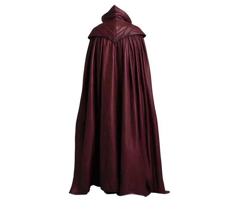 The Blood Reaver - Handmade Pure Leather Dracula Themed Cloak With Black Vest For Costume - Vampire Devil Costume Cloak For Men