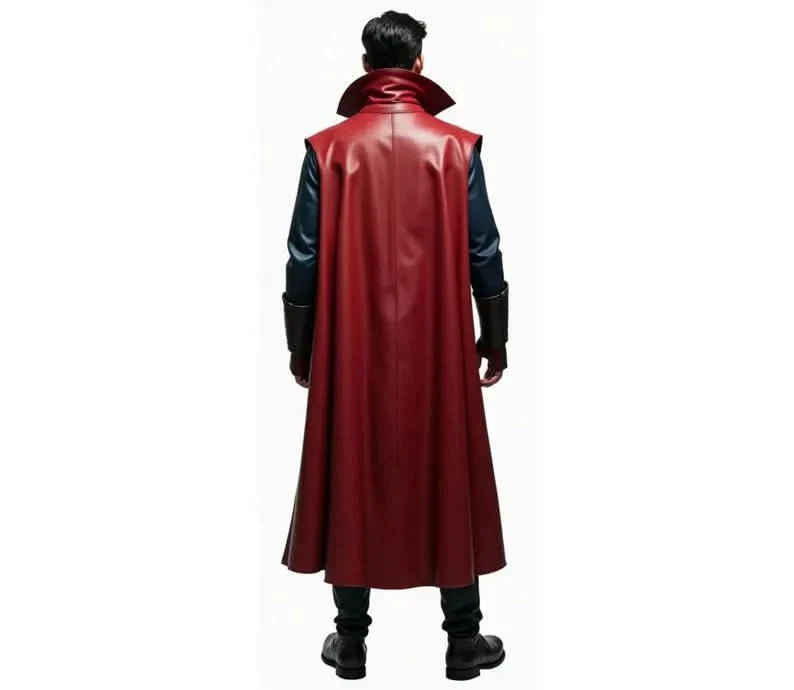 The Chrono Sage - Handmade Pure Leather Dr Strange Costume - Superhero Cloak With Vest - Leather Costume For Festival - Halloween Coastume