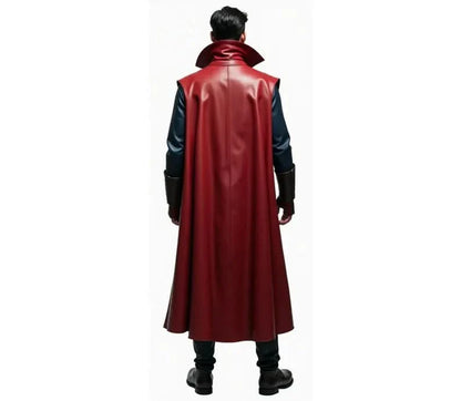 The Chrono Sage - Handmade Pure Leather Dr Strange Costume - Superhero Cloak With Vest - Leather Costume For Festival - Halloween Coastume