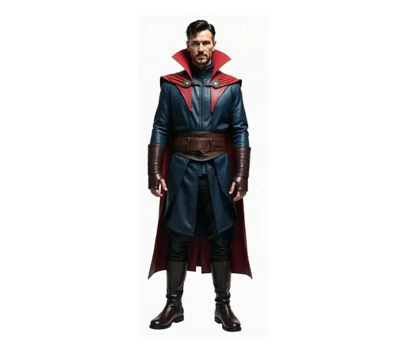 The Chrono Sage - Handmade Pure Leather Dr Strange Costume - Superhero Cloak With Vest - Leather Costume For Festival - Halloween Coastume