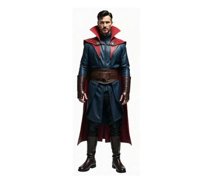 The Chrono Sage - Handmade Pure Leather Dr Strange Costume - Superhero Cloak With Vest - Leather Costume For Festival - Halloween Coastume