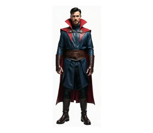 The Chrono Sage - Handmade Pure Leather Dr Strange Costume - Superhero Cloak With Vest - Leather Costume For Festival - Halloween Coastume