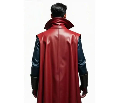 The Chrono Sage - Handmade Pure Leather Dr Strange Costume - Superhero Cloak With Vest - Leather Costume For Festival - Halloween Coastume