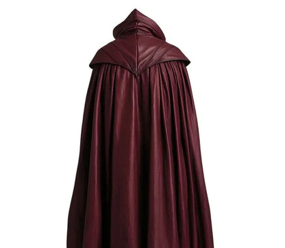 The Blood Reaver - Handmade Pure Leather Dracula Themed Cloak With Black Vest For Costume - Vampire Devil Costume Cloak For Men
