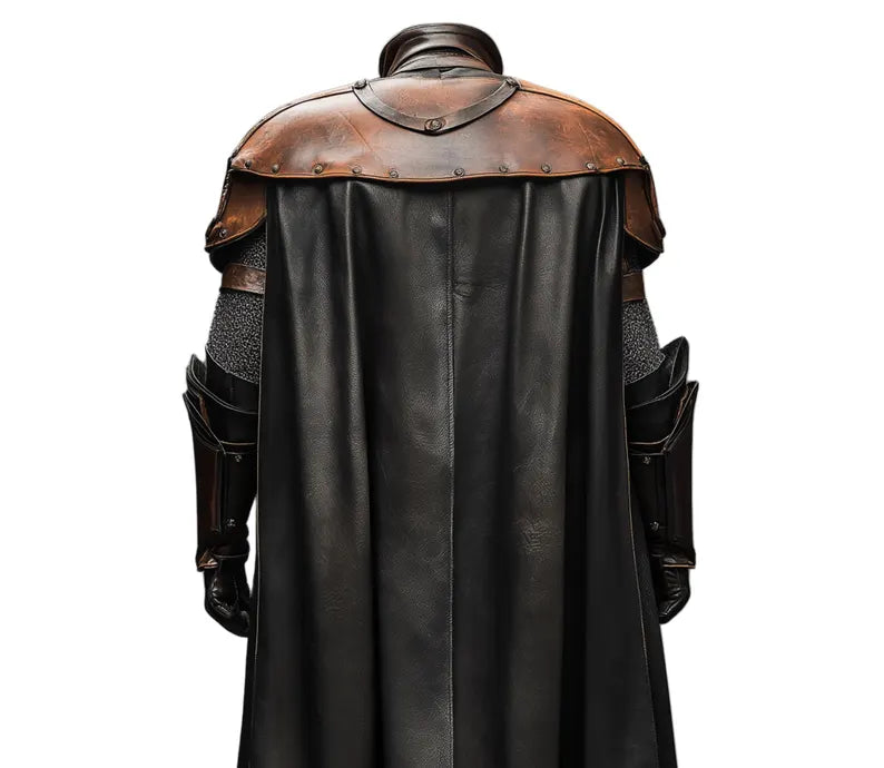 The Guardian of the Cross - Handmade Leather Vatican Guard Armored Cloak - Leather Medieval Cloak for Cosplay - Priest Vintage Cloak Costume