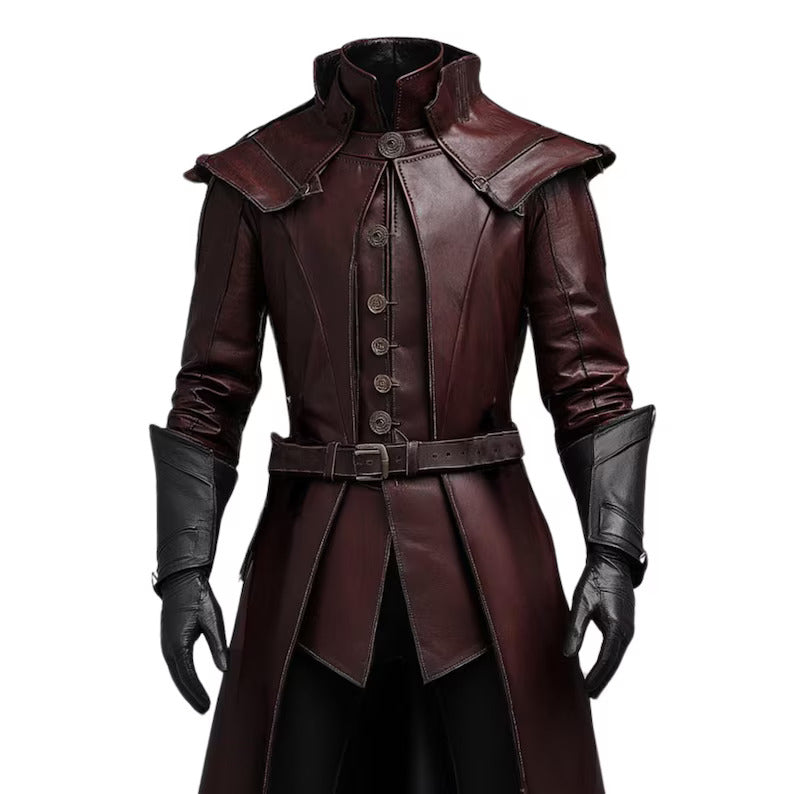 The Shadow Enforcer - Men's Renaissance Nobleman Outfit - Classic Medieval Victorian Coat For Cosplay - LARP Costumes