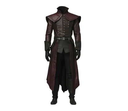 The Phantom Lord - Handmade Nobleman Inspired Ren Faire Medieval Coat - Pure Leather Steampunk Coat For Cosplay - Leather Medieval Cosplay