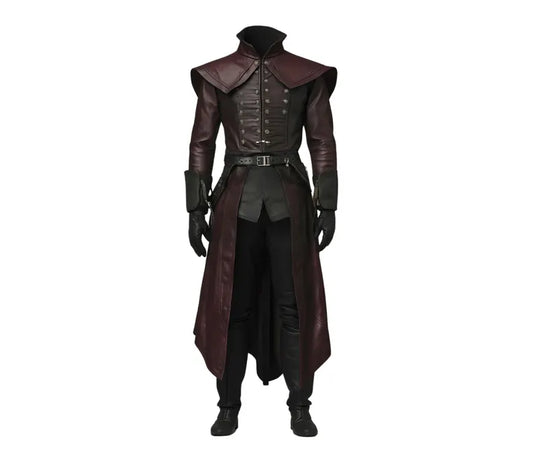 The Phantom Lord - Handmade Nobleman Inspired Ren Faire Medieval Coat - Pure Leather Steampunk Coat For Cosplay - Leather Medieval Cosplay