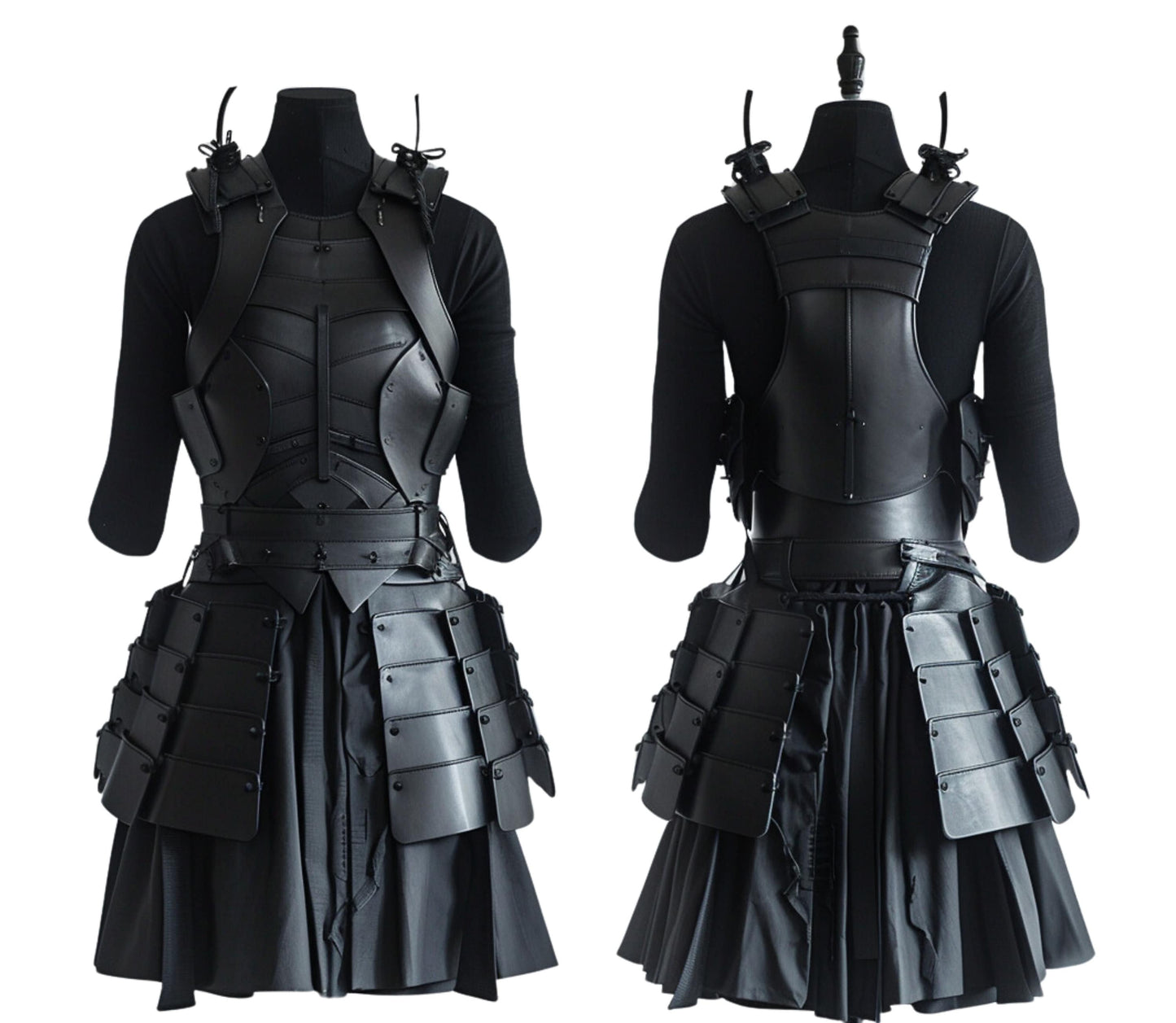 The Shadow Ronin - Handmade Pure Black Leather Samurai Knight Armor - Medieval Cosplay Chest Armor - Genuine Leather Viking Gifts Costume