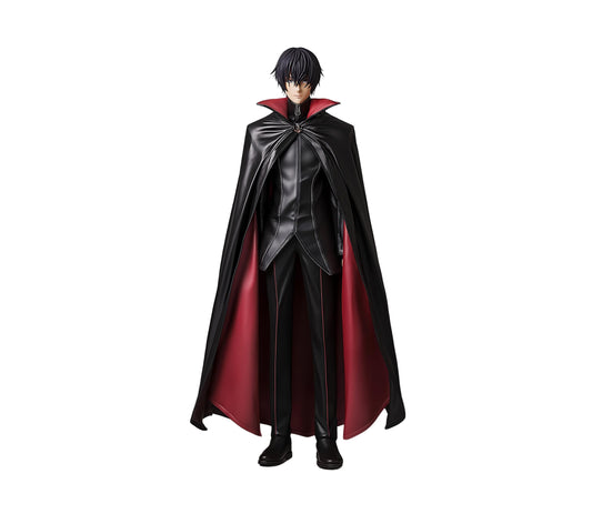 The Rebel King, Black and Red Leather High Collar Cloak and Vest, Lelouch Lamperouge Cosplay Costume, Anime Code Geass Lelouch Cosplay Cloak