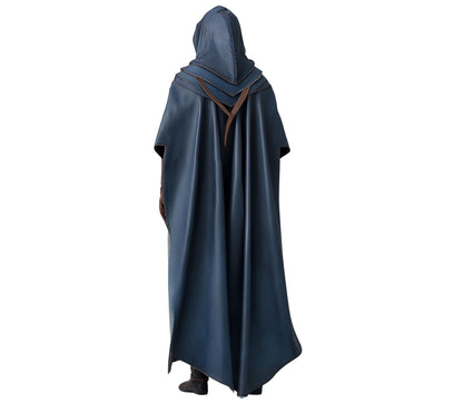 The Shadowed Ranger – Handmade Leather Assassin Outfit Cloak – Medieval Fantasy Hooded Cloak With Vest – DnD Inspired Wizard Costume