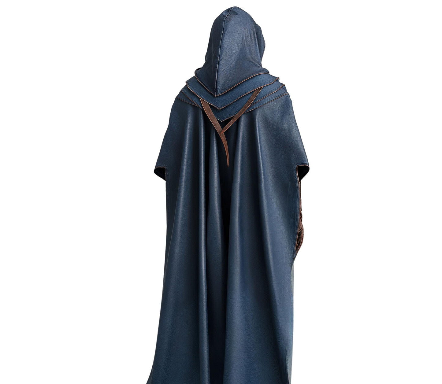 The Shadowed Ranger – Handmade Leather Assassin Outfit Cloak – Medieval Fantasy Hooded Cloak With Vest – DnD Inspired Wizard Costume