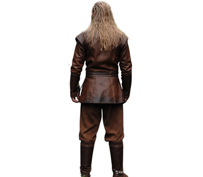 The Emerald Ranger Woodland Hero Dark Brown Leather Ren Fair Tunic - Handmade Leather Medieval Leather Renaissance Jacket - Cosplay Costume
