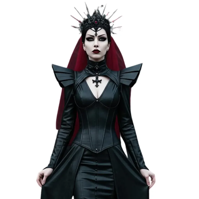 CRIMSON THRONE - Handmade Fantasy Leather Corset Gown - Evil Queen Cosplay -RenFaire Outfit - Gothic Wedding Dress - Fantasy Festival Outfit