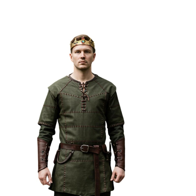 The Arrowshade - Medieval Archer Tunic Set – LARP Forest Ranger Costume with Bracers - Viking Fantasy Cosplay for Renaissance Fair