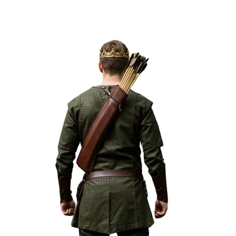 The Arrowshade - Medieval Archer Tunic Set – LARP Forest Ranger Costume with Bracers - Viking Fantasy Cosplay for Renaissance Fair