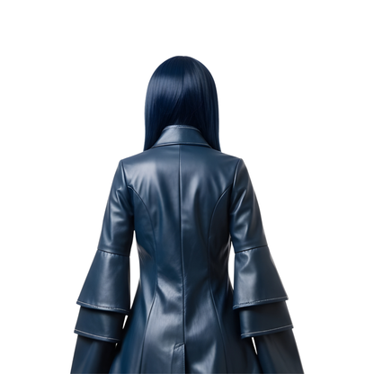 Nightbound Enchantress – Leather Trench Coat with Matching Tunic – Anime Inspired Dark Fantasy Outfit for LARP, Cosplay & Ren Faire