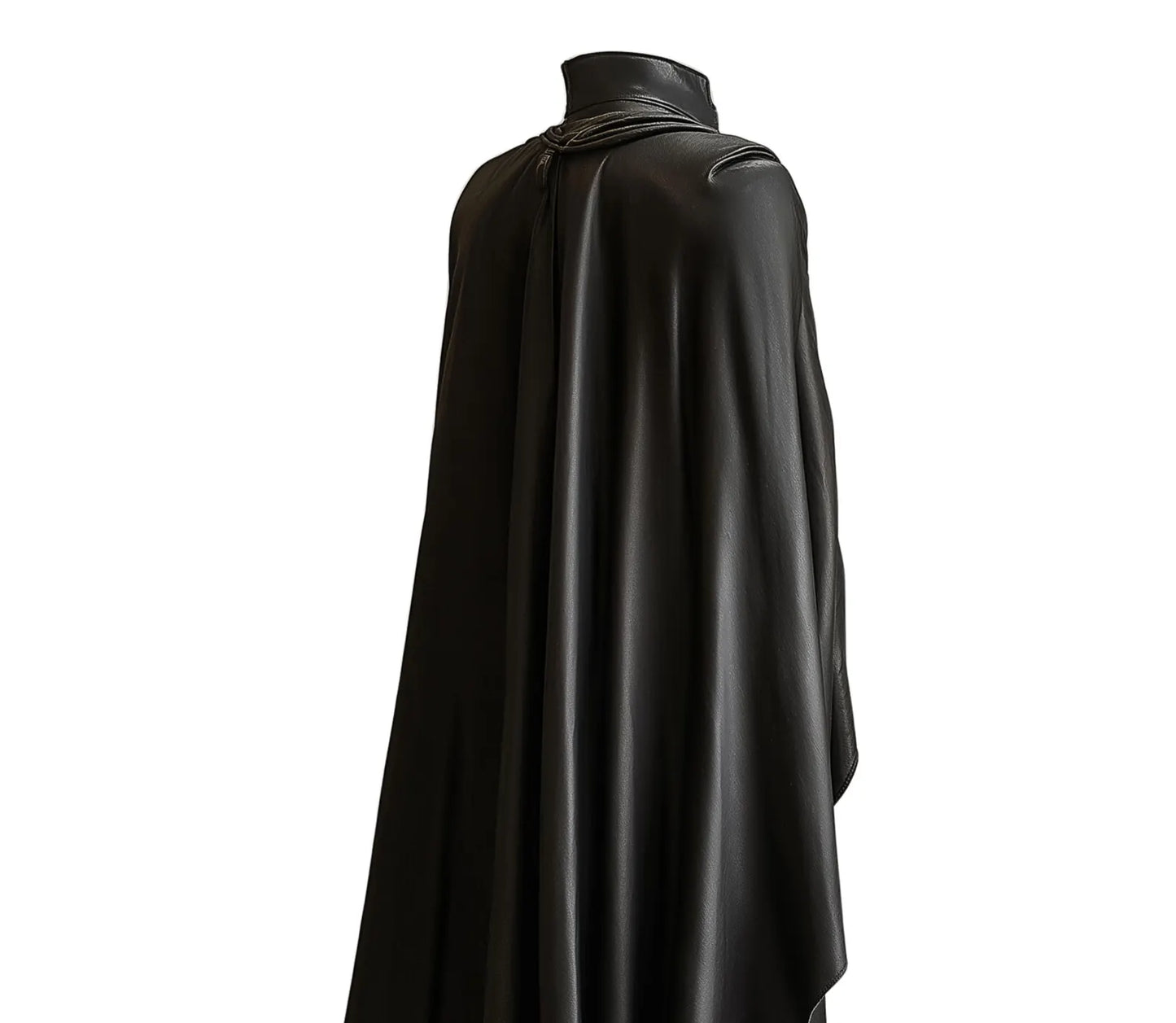 Ravenbane Warden – Handmade Pure Black Leather Medieval Cloak - Leather Renaissance Cloak With Vest For Festival - Ren Faire Fantasy Costume