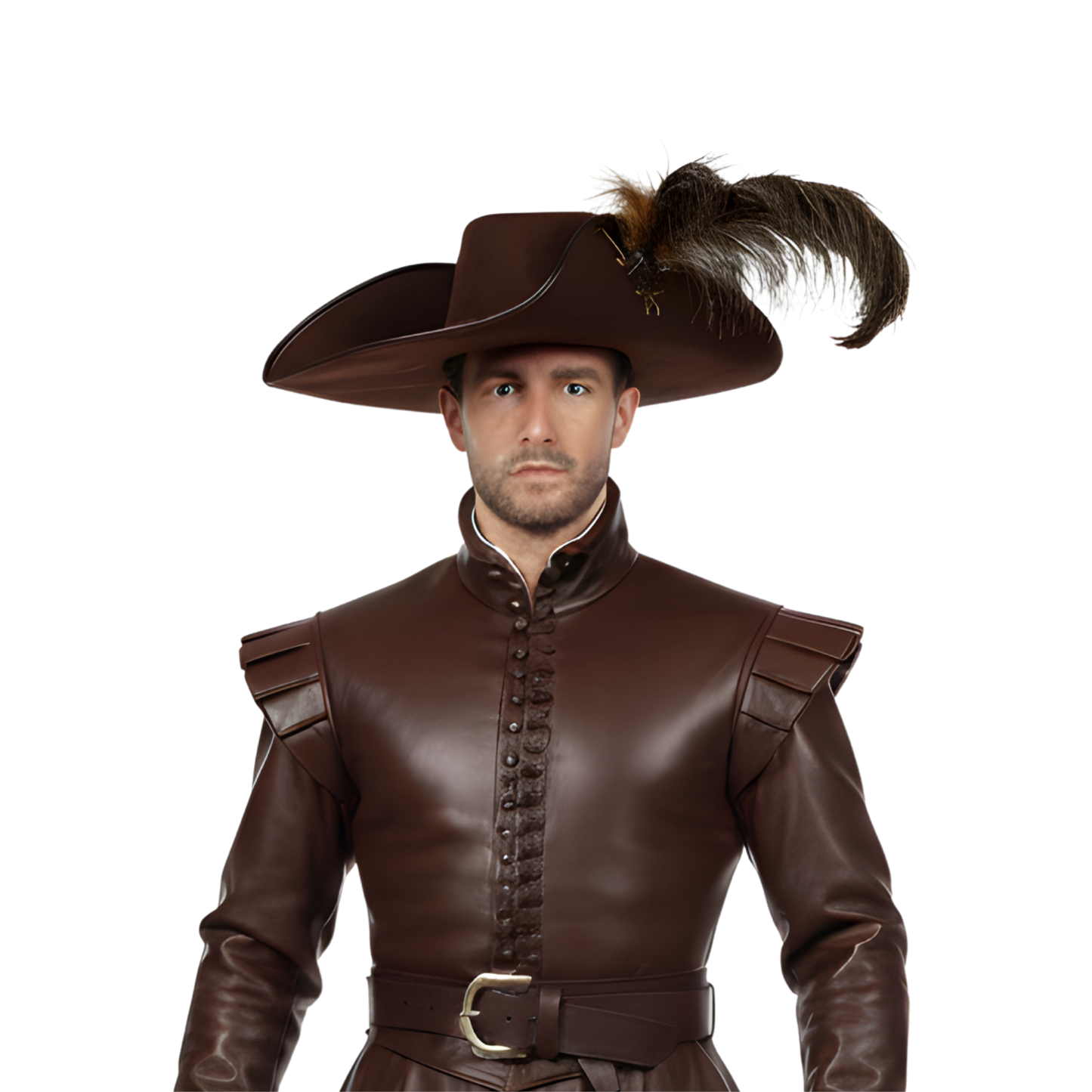 Royal Vindicator Leather Musketeer Costume – Men’s Renaissance Nobleman Duelist Outfit for LARP, Cosplay & Ren Faire
